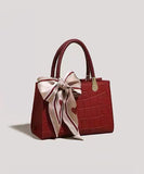 peopleterritory Classy Red Versatile Faux Leather Tote Handbag ZX1021