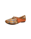 peopleterritory Colorful Woven Retro Flat Shoes