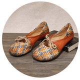 peopleterritory Colorful Woven Retro Flat Shoes