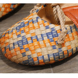 peopleterritory Colorful Woven Retro Flat Shoes