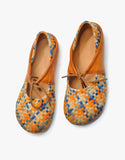 peopleterritory Colorful Woven Retro Flat Shoes