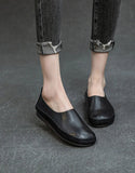 peopleterritory Soft Leather Slip-on Retro Flat Shoes