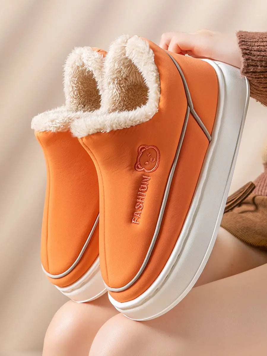 peopleterritory Fleece-lined Indoor Platform Shoes