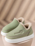 peopleterritory Fleece-lined Indoor Platform Shoes