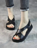 peopleterritory Cross Strap Flat Sandals Slingback