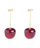 peopleterritory Cute Orange Alloy Acrylic Cherry Drop Earrings KX1044