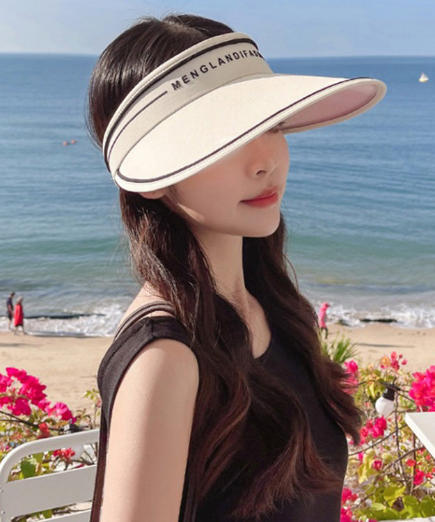 peopleterritory DIY Beige Graphic Patchwork Floppy Sun Hat LY511