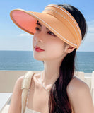 peopleterritory DIY Beige Graphic Patchwork Floppy Sun Hat LY511