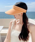 peopleterritory DIY Beige Graphic Patchwork Floppy Sun Hat LY511