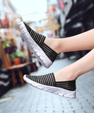 peopleterritory DIY Gold Soft Flat Shoes Breathable Elastic Fabric RT1020