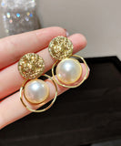 peopleterritory DIY Gold Sterling Silver Alloy Pearl Stud Earrings KX1022