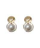 peopleterritory DIY Gold Sterling Silver Alloy Pearl Stud Earrings KX1022