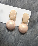 peopleterritory DIY Light Pink Sterling Silver Alloy Pearl Drop Earrings GH1079