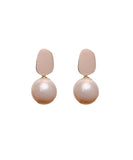 peopleterritory DIY Light Pink Sterling Silver Alloy Pearl Drop Earrings GH1079