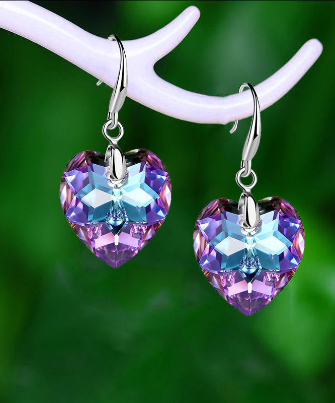 peopleterritory DIY Purple Love Crystal Drop Earrings KX1077