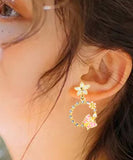 peopleterritory DIY Yellow Butterfly Floral Zircon Drop Earrings LY1785