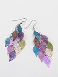 peopleterritory Womens Leaf Copper Colorful Earring MMi28