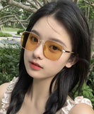 peopleterritory Fashion Tea Color 2024 New Summer Sunscreen Sunglasses XS1089