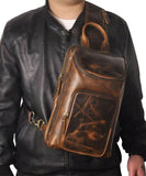 peopleterritory Fashionable Boutique Cowhide Versatile Chest Bag ZX1035