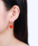 peopleterritory 14K Gold Love Cinnabar Drop Earrings