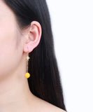 peopleterritory 14K Gold Amber Beeswax Drop Earrings