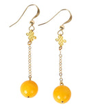 peopleterritory 14K Gold Amber Beeswax Drop Earrings