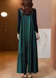 peopleterritory French Green Oversized Print Cotton Overalls Jumpsuit Two Piece Set Spring AC2005