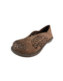 peopleterritory Leather Woven Wide Toe Box Shoes