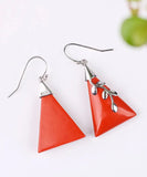 peopleterritory Sterling Silver Cinnabar Drop Earrings