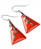 peopleterritory Sterling Silver Cinnabar Drop Earrings