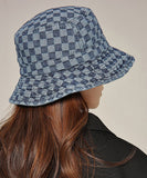 peopleterritory Modern Blue Plaid Patchwork Cotton Cowboy Hat LY535