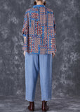 peopleterritory Modern Oversized Print Cotton Shirts And Denim Pants Two Pieces Set Summer TD1014