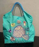 peopleterritory New Style Embroidery Large Capacity Nylon Shopping Bag SX1014