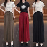 peopleterritory Pleated plus Size Loose Western Style Culottes Yamamoto Pants  Spring and Autumn Thin Casual Fashion Draping Effect Wide Leg Pants for Women