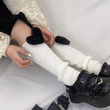 Territory 2000s fashion Handmade Mid-Calf Plush Three-Dimensional Love Decorative Calf Socks Knitted Wool Warm Leg Cover Autumn and Winter Ins Personality