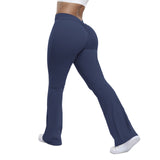 peopleterritory HOT and NEW Cross Border  Peach Bell-Bottom Pants Women's Yoga High Waist Hip Lift Tights Wide Leg Fitness Pants Women's Clothing