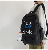 Backpack Wholesale Women's Double Backpack Popular Men's Backpack Letters Solid Color Junior High School High School Student Bag Ins Style Fashion