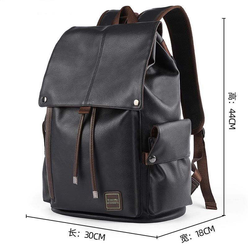 Backpack Leather Backpack Men's Backpack College Students Bag High School Student Travel Bag British Style Business Computer Bag Leather Bag