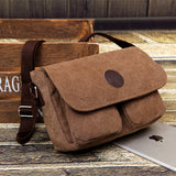 peopleterritory  Men's Canvas Shoulder Bag Crossbody Bag Washed Canvas Bag Men's Classic Horizontal Vintage Bag Feelings Bag