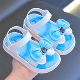 peopleterritory  Summer New Girls' Sandals Middle and Big Children Open Toe Princess Shoes Soft Bottom Non-Slip Beach Girls Bowknot Shoes Students