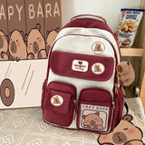 Cross-Border Primary School Student Schoolbag Kappabala Capybara Backpack Good-looking College Style Large Capacity Junior High School Student New