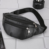 peopleterritory  Cross-Border New Arrival Pu Men's Business Casual Waist Bag Outdoor Riding Travel Cowhide Texture Large Capacity Crossbody Bag