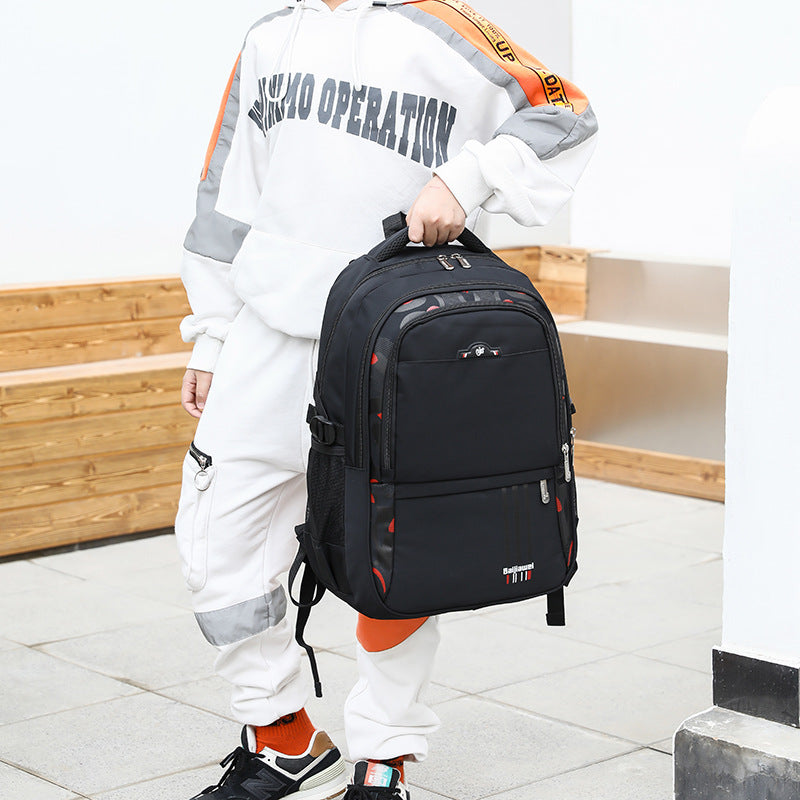 peopleterritory  Baijiawei Middle School Student Schoolbag Men's Fashion Trendy Junior High School Student Korean Youth Primary School Student Campus Backpack