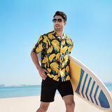 Hawaiian Style Seaside Floral Beach Summer Thin Trendy Loose Leisure Vacation Shirt Printed Shirt Men's Short Sleeve