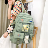 Backpack Women's Korean-Style Harajuku Ins Style Simple Junior School Backpack Trendy Fashion Junior High School High School and College Schoolbag