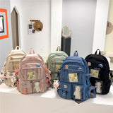 Backpack Women's Korean-Style Harajuku Ins Style Simple Junior School Backpack Trendy Fashion Junior High School High School and College Schoolbag