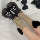 Territory 2000s fashion Handmade Mid-Calf Plush Three-Dimensional Love Decorative Calf Socks Knitted Wool Warm Leg Cover Autumn and Winter Ins Personality