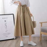 peopleterritory Spring, Summer and Autumn New plus Size Wide Leg Culottes Female Student Korean Style Loose High Waist Ankle Culotte Casual Pants Female