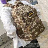 peopleterritory  Cross-Border New Arrival Grade 3 Chicken Eating Camouflage Double-Shoulder Backpack Male PUBG Mobile Primary School Student Schoolbag for Junior High School Students