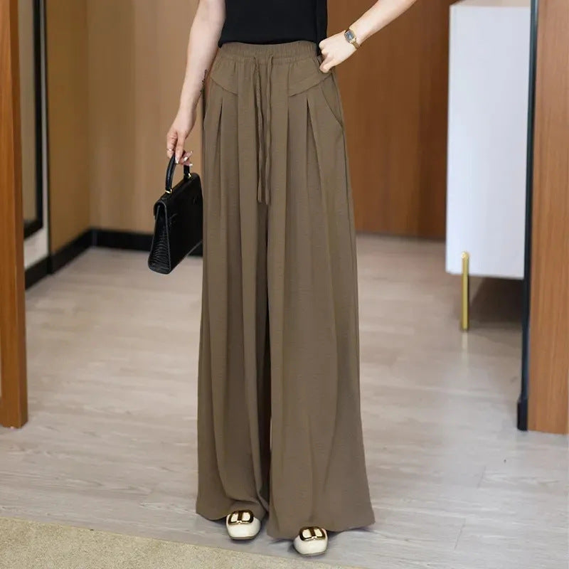 peopleterritory Pleated plus Size Loose Western Style Culottes Yamamoto Pants  Spring and Autumn Thin Casual Fashion Draping Effect Wide Leg Pants for Women